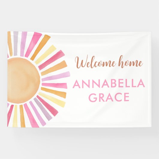 Bright Sunshine Welkom Home Baby Meisje Spandoek (Horizontaal)