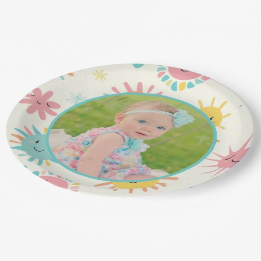 Bright Sunshiny Day Foto Verjaardag Papieren Bordje (Gekanteld)