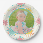 Bright Sunshiny Day Foto Verjaardag Papieren Bordje (Voorkant)