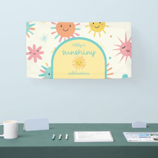 Bright Sunshiny Day Foto Verjaardag Spandoek (Beurs)