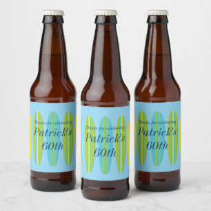 Bright Surfboards Verjaardag Bier Etiket