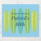 Bright Surfboards Verjaardag Bier Etiket (Enkel label)