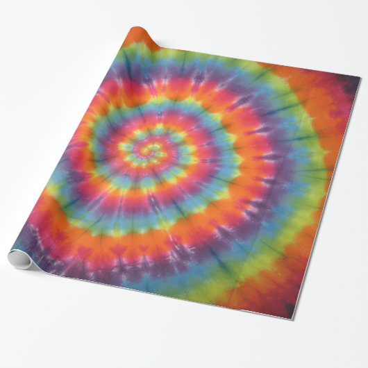 Bright Swirl Tie Dye Wrapping Paper Cadeaupapier (Uitgerold)