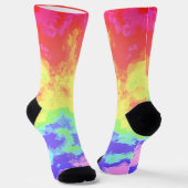 Bright Swirly Boho Hippie Trippy Groovy Rainbow Sokken (Gebogen)