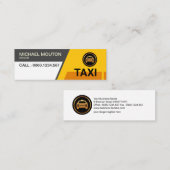 Bright Taxi Trapezium Shapes Yellow Transport Mini Visitekaartje (Voorkant / Achterkant)