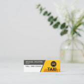Bright Taxi Trapezium Shapes Yellow Transport Mini Visitekaartje (Staand voorkant)