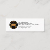 Bright Taxi Trapezium Shapes Yellow Transport Mini Visitekaartje (Achterkant)