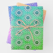 Bright Techno Kleuren Wrapping Paper (In situ)