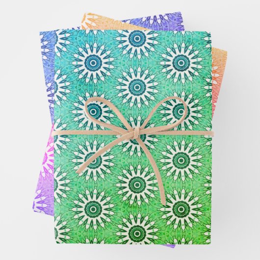 Bright Techno Kleuren Wrapping Paper (In situ)