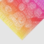 Bright Teddy Bear Beste vrienden Embedded Word Clo Tissuepapier (Detail)