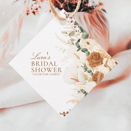 Bright Terracotta Calla Lilies Diamond Bedankjes Labels