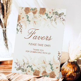 Bright Terracotta Calla Lilies Favors Reclamebord Met Voetstuk