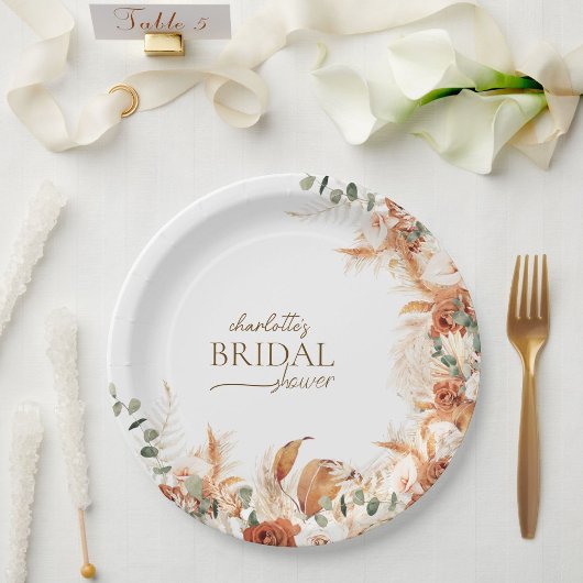 Bright Terracotta en tequila Bridal Paper Bord