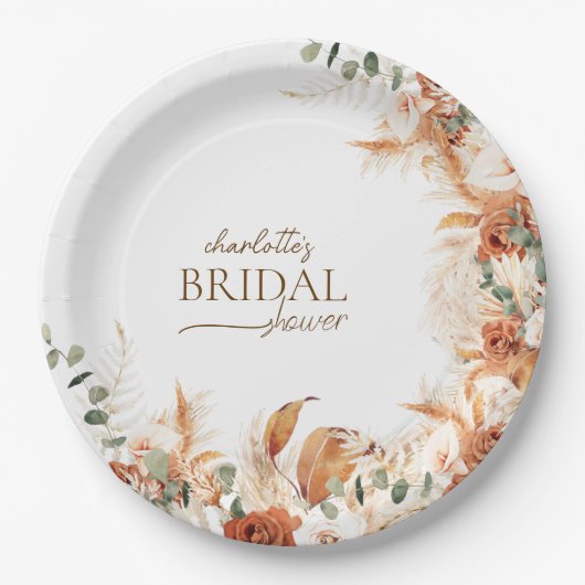 Bright Terracotta en tequila Bridal Paper Bord (Voorkant)