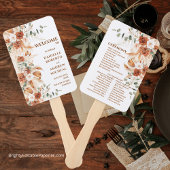 Bright Terracotta Pampas Grass Trouwprogramma Handwaaier