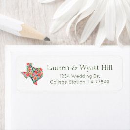 Bright Texas Tropische Botanische Bloemen Etiket