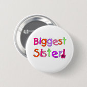 Bright Text grootst zuster Ronde Button 5,7 Cm (Voorkant /achterkant)