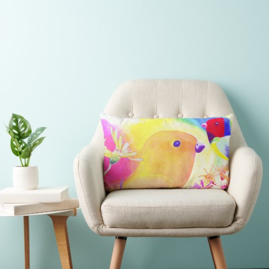 Bright Tie-Dye Birds Kussen (Stoel)