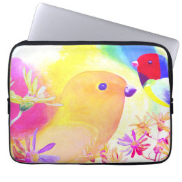 Bright Tie-Dye Birds Laptop Sleeve