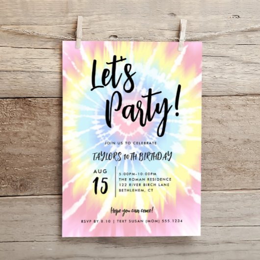 Bright Tie Dye, laten we feesten elke leeftijd ver Kaart