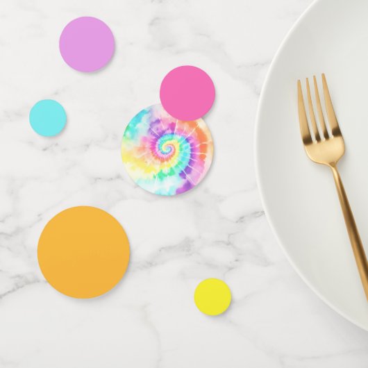 Bright Tie Dye Rainbow Hippie Verjaardagstabel Confetti (Groep)