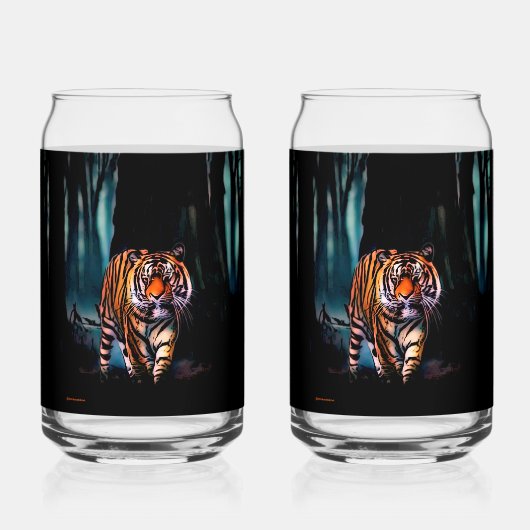 Bright Tiger Dark Forest Blikvorm Glas (Voorkant)