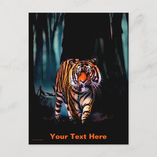 Bright Tiger Dark Forest Briefkaart (Voorkant)