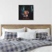 Bright Tiger Dark Forest Canvas Afdruk (Insitu (Slaapkamer))