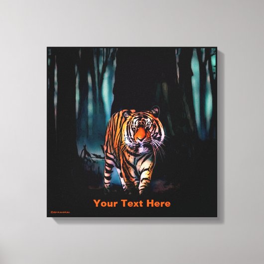 Bright Tiger Dark Forest Canvas Afdruk (Voorkant)
