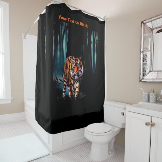 Bright Tiger Dark Forest Douchegordijn (In situ)