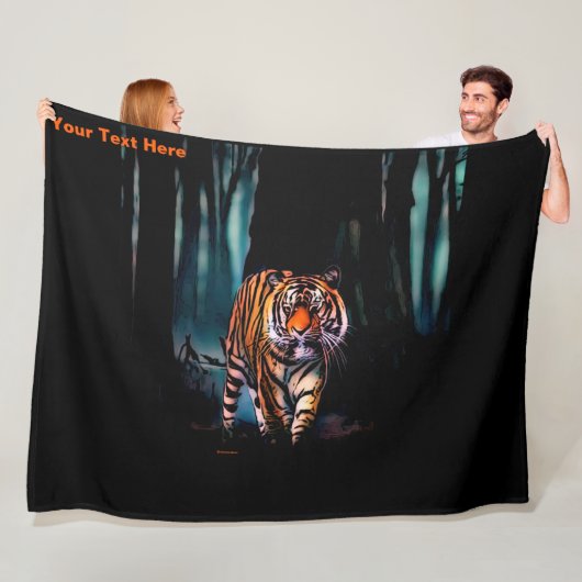 Bright Tiger Dark Forest Fleece Deken (In situ)