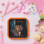 Bright Tiger Dark Forest Papieren Bordje (Feest)