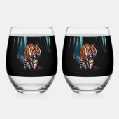 Bright Tiger Dark Forest Wijnglas Zonder Voet (Voorkant)
