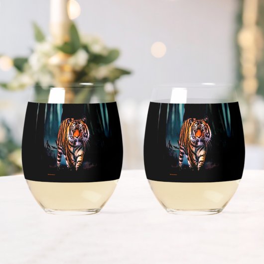 Bright Tiger Dark Forest Wijnglas Zonder Voet (Insitu (Huwelijk))