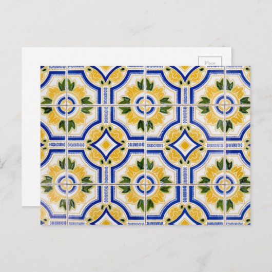 Bright tile pattern, Portugal Briefkaart (Voorkant / Achterkant)