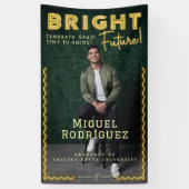 Bright Toekomst Geel Neon Afstudeerder Foto Afstud Spandoek (Verticaal)