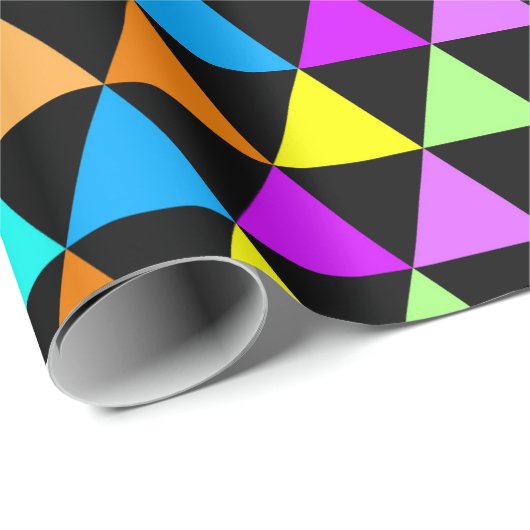 Bright Triangle Groovy Print Gift Wrapping Paper Cadeaupapier (Rol Hoek)