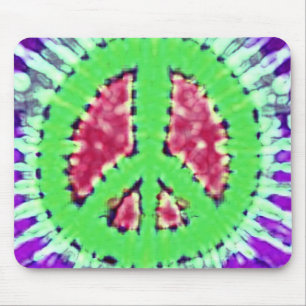 Bright Trippy Hippie Tie Dye Vredesbord Muismat