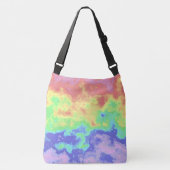 Bright Trippy Retro Groovy Boho Hippie Rainbow Crossbody Tas (Voorkant)