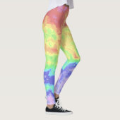 Bright Trippy Retro Groovy Boho Hippie Rainbow Leggings (Rechts)