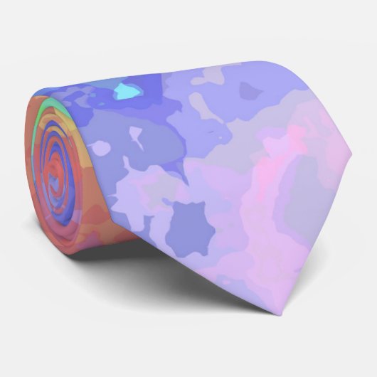 Bright Trippy Retro Groovy Boho Hippie Rainbow Stropdas (Opgerold)