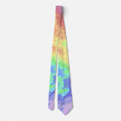 Bright Trippy Retro Groovy Boho Hippie Rainbow Stropdas (Achterkant)