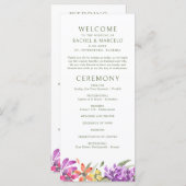 Bright Tropical Floral Abstract huwelijksprogramma (Voorkant / Achterkant)