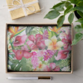 Bright Tropical Floral Monogram Letter Initiaal Tissuepapier (Geschenk)