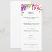 Bright Tropical Floral Wedding Menu (Voorkant / Achterkant)