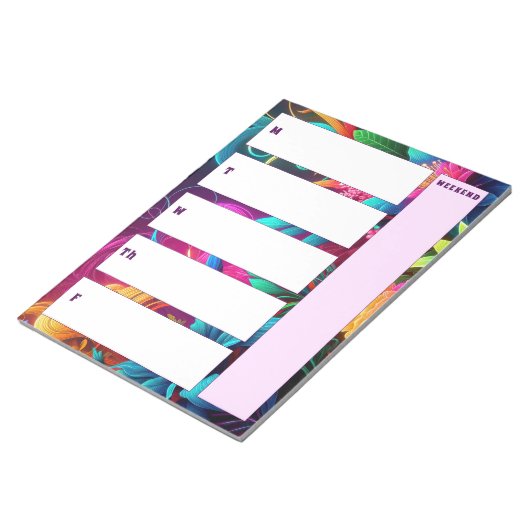 Bright Tropical Weekly Calendar Notitieblok Vertic (Schuin)