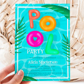 Bright Tropical zwembad party neon floaters Sweet Kaart
