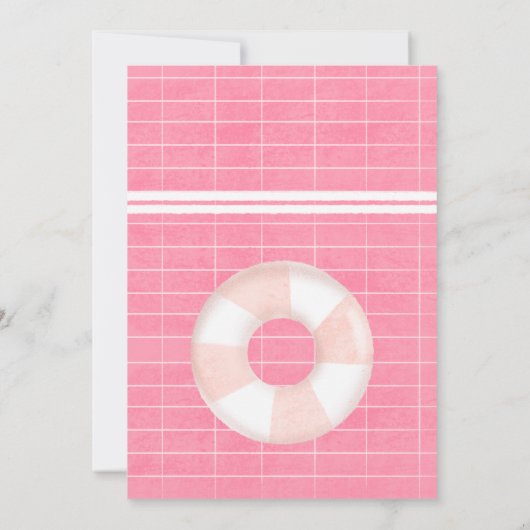 Bright Tropical zwembad party roze blauw Sweet 16 Kaart (Achterkant)