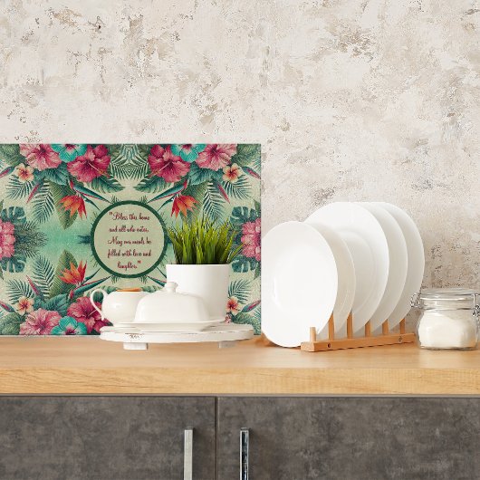 Bright Tropics  Glass Snijplank