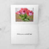 Bright Tulip Birthday Wish Kaart (Binnen)